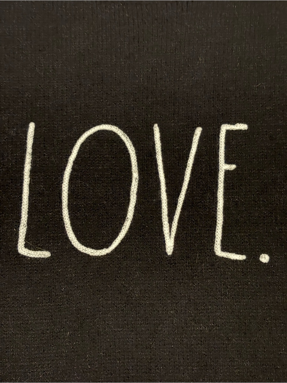 Rae Dunn Black Sweater with White LOVE. Graphic - Picture 2 of 6